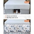 thumbnail image 7 of Blue Grey Spring Floral Wrap Around Bed Skirts for California King Bed 16" Drop,Bed Skirt with Adjustable Elastic Belt Dust Ruffle Bed Valance for Bedroom Summer Flowers Botanical Bed Frame Cover, 7 of 7