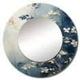 thumbnail image 2 of Designart "Botanical Abstraction In Gold And Blue" Jungle Round Mirror Wall Decor Global - Large Gold Round Office Mirror - Round Mirror - 29" x 29", 2 of 6
