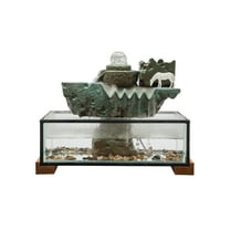 Miumaeov Tabletop Water Fountain with LED Light Indoor Waterfall Ornament For Home Office Decor