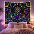 thumbnail image 2 of All-Seeing Eye Stained Glass Art in Cosmic Night Sky, Mystical Fantasy for Art Lovers, Celestial Decor, Halloween Gift, Tapestry Wall Hanging for Bedroom and Living Room, 2 of 7