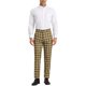 thumbnail image 2 of Pantalones de hombre INSPIRE CHIC de cuadros, corte regular, frente plano, elásticos, a rayas, 38 marrón y blanco, 2 of 7