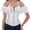 White, variant on Corset Rockabilly Women Lace Off Shoulder Bustier Wine Red 2XL