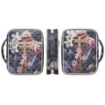 thumbnail image 2 of Yuyamidu Cross Large Bible Cover Bible Case for Women Lily Pink Flowers Book Case with Handle Portable Church Bag Study Supplies Accessories for Christians, 2 of 8