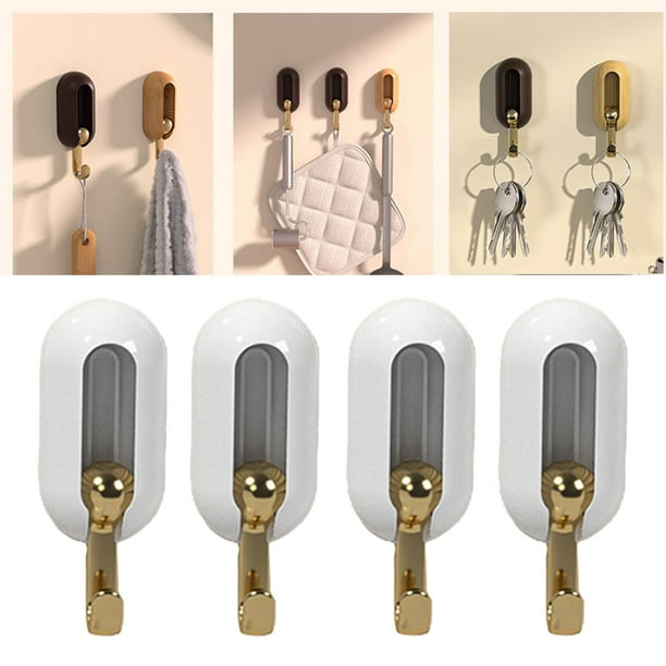 4x Sticky Wall Hooks Hanging Storage Without Nails Wall Mounted Rack Sticky  Hooks Coat Wall Hanger for Door, Utensils, Pictures, Loofah, Scarf White