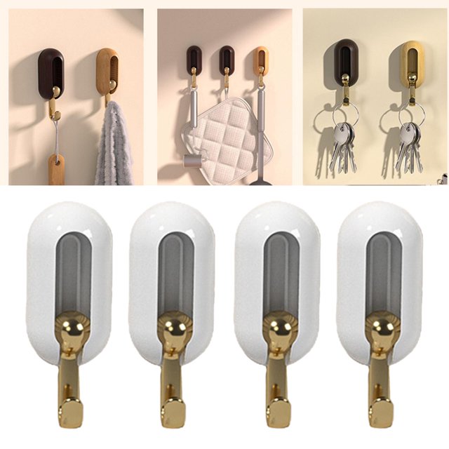 Ganchos adhesivos para pared perfecl 4 Uds Blanco Percheros