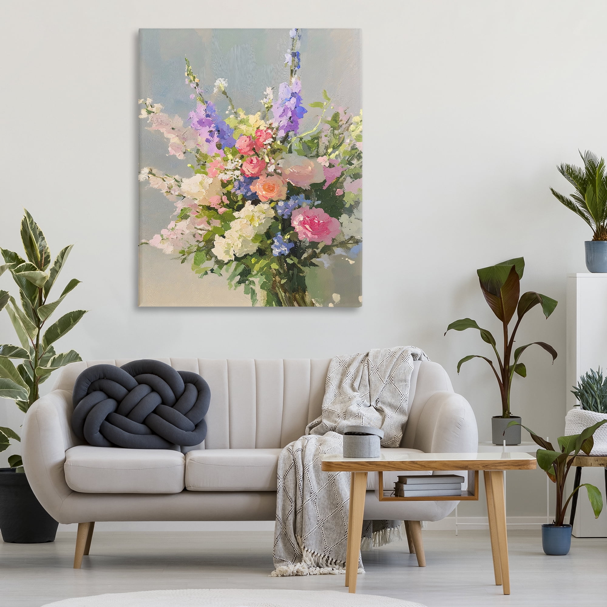 Stupell Industries Romantic Pastel Garden Bouquet Canvas Wall Art, design by The Prints Vibe