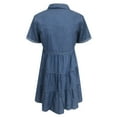 thumbnail image 3 of Bigersell Spring Dresses Womens Summer Short Sleeve Leopard T Shirt Dress Casual Tie Waist Dresses Plus Size Summer Dresses Regular Bodycon Dresses, Style 34238, Blue S, 3 of 3