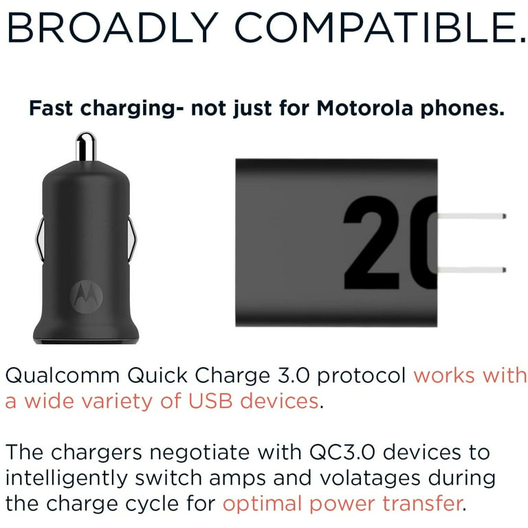 Motorola TurboPower™ 18 Car Charger with USB-C Data Cable - Motorola