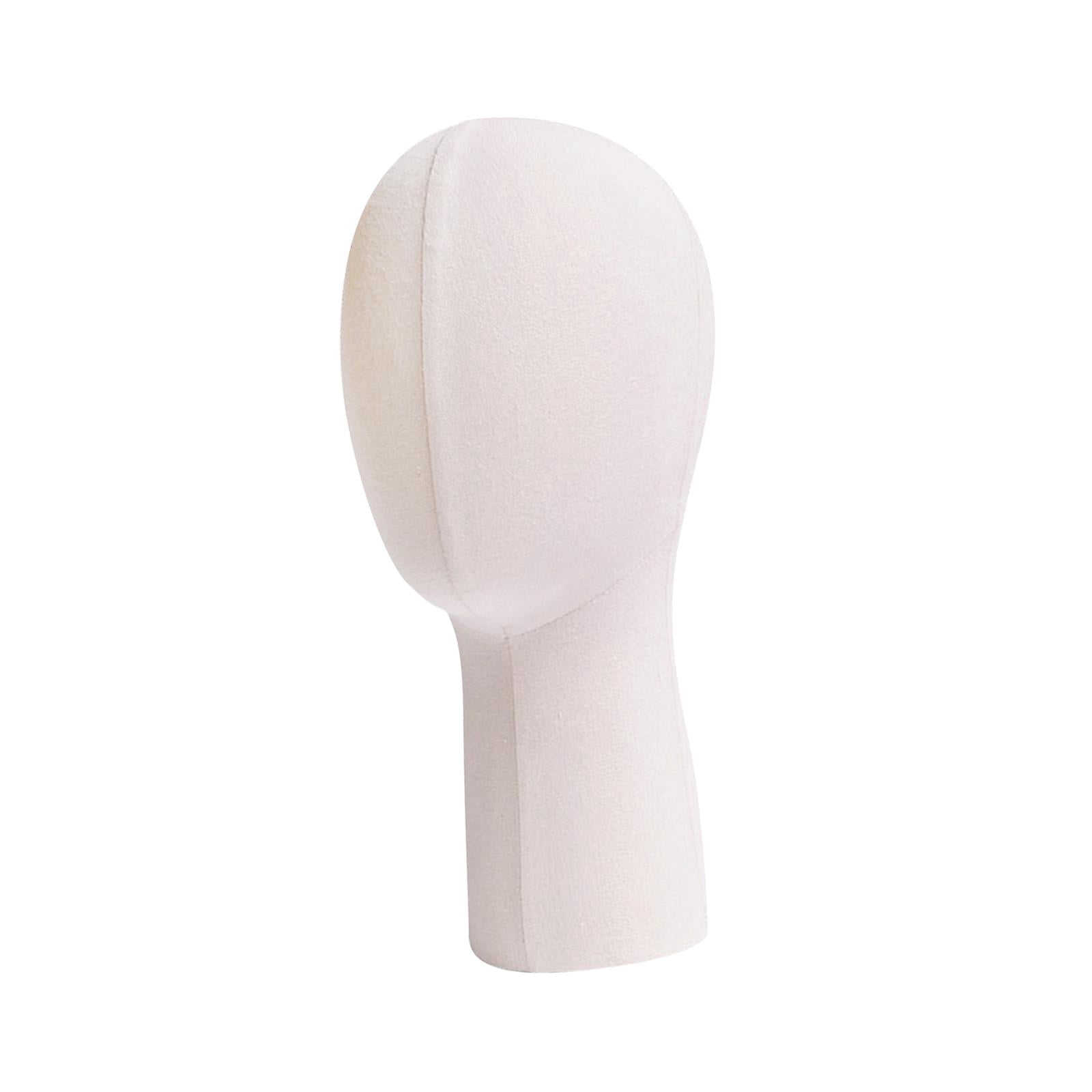 TOOYFUL Training Mannequin Head Styling Tools Stable Round Base Hair Display Stand Glasses Holder Display for Cap Headset Hat Headband beige white