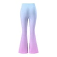 thumbnail image 6 of YueHuiYing Women's Fashionable Casual Loose-Fit Comfortable Ombre Print Flared Pants for Sports Fitness and Yoga Purple L, 6 of 6