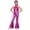 Hot Pink, variant on Girls Sleeveless Sequins Tassels Jazz Dance Flared Jumpsuit for Retro 70s Disco Hippie Clothes Silver 12