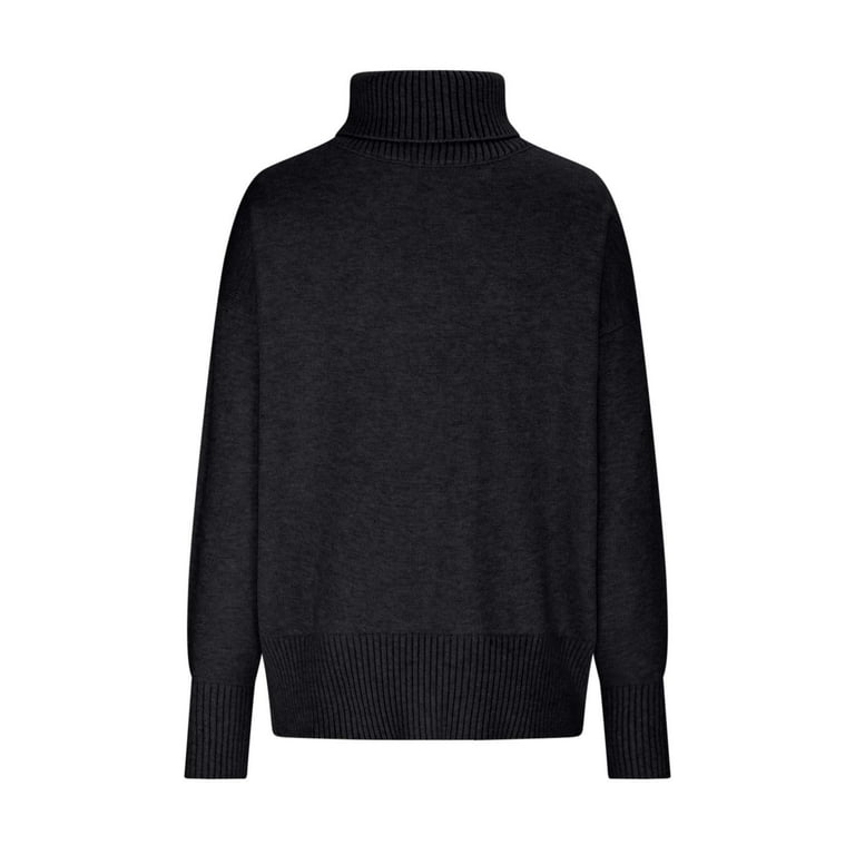 Long black turtleneck tunic 2025