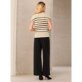 thumbnail image 5 of DARING DIVA Cap Sleeve Sweater Vest Mock Neck Ribbed Knit Pullover Top S Beige, 5 of 7