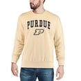 thumbnail image 3 of Men's Colosseum Gold Purdue Boilermakers Arch & Logo Crew Neck Sweatshirt, 3 of 4