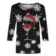 thumbnail image 3 of Fiudx Ofertas de La Semana Camiseta de Manga 3/4 con Cuello Redondo y Estampado Navideño para Mujer Top Tipo Jersey con Cuello Redondo Top/Camisa de Manga Larga con Cuello Redondo, 3 of 3
