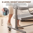 thumbnail image 3 of LINLUX Baby Bassinet,6-Height Adjustable Bedside Bassinet with Wheels,Mosquito Net & All-Sided Mesh, Gray, 3 of 8