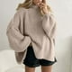 thumbnail image 1 of Suéter de cuello alto para mujer, jersey de punto informal, jersey de color cedro liso, suéter de cuello alto, blusa para mujer, 1 of 6