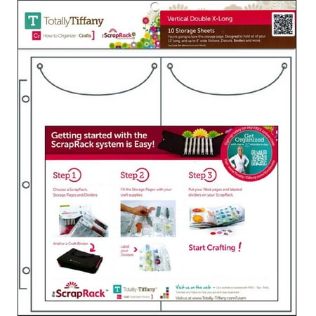 UPC: 0855556000802 | Totally-Tiffany Scrap Rack Basic Storage Pages Vertical Double 10-Pack White