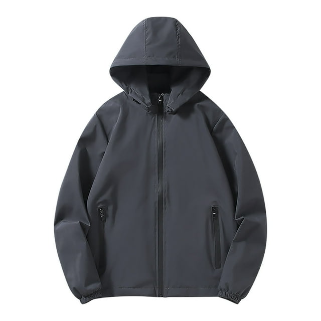 WRKEKC Veste Utilitaire Imperméable pour Femmes à Fermeture Éclair Complète, Ourlet Ajustable, Multiples Poches, à Capuche, Manches Longues, pour Usage Urbain en Extérieur, Gris G