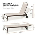 thumbnail image 7 of Crestlive 2-Piece Patio Pool Chaise Lounge Chair with Wheels, Beige, 7 of 7