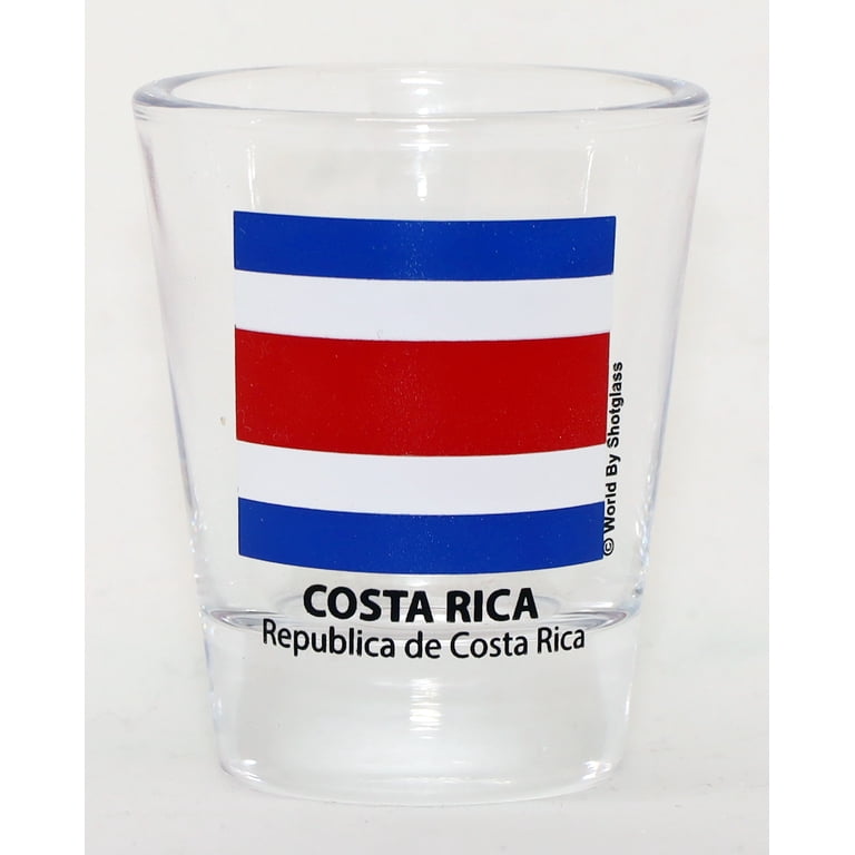 Set Di 2 Bicchierini Da Liquore In Vetro - Souvenir Dal Costa Rica, In Elegante Scatola Regalo - Altezza 5,7 Cm