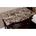thumbnail image 6 of Traditional Luxurious 6pc Set Queen Size Leatherette Upholstery Panel Bed Cherry Finish Marble Top Furniture, 6 of 10