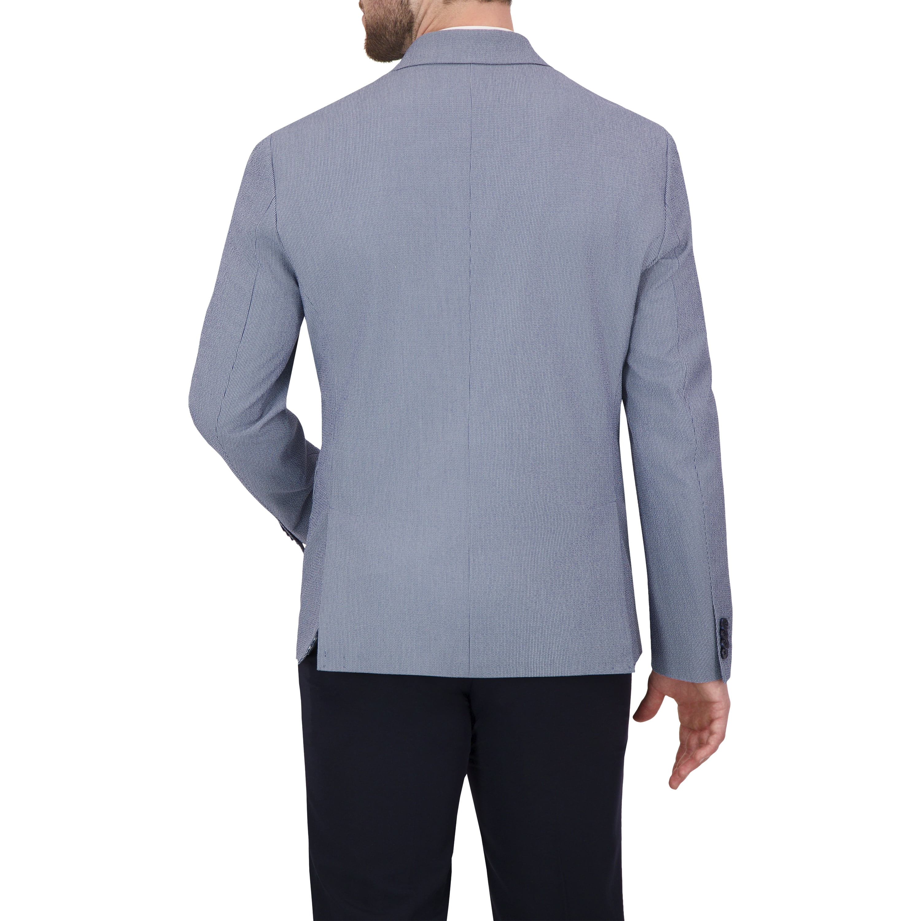 Report Collection Single Breast Full Lined Patch Pocket Seersucker Men's Jacket