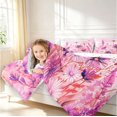 thumbnail image 4 of Erosebridal Rustic Dragonfly 7 Pieces Full Size Bedding Sets,Vintage Floral Full Size Bed in a Bag,Pink White,Reversible, 4 of 7