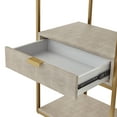thumbnail image 3 of Nicole Miller Jaheim Faux Shagreen Bookshelf with 1 Drawer, Cream White/Gold, 3 of 5