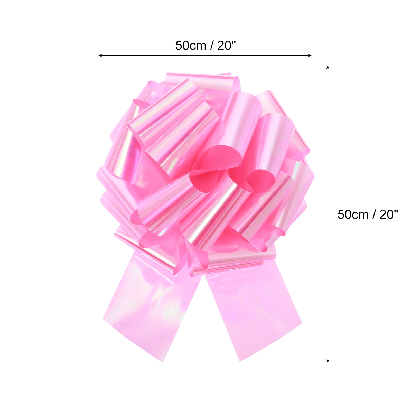 Uxcell Metallic Large Big Pull Bow Gift Wrapping Bows Ribbon for Wedding Car Presents Christmas Colorful Pink 20 inch