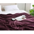 thumbnail image 3 of BEAUTEX Fleece Throw Blanket for Couch Sofa or Bed Throw Size, Luxury Flannel Lap Blanket (Wine, 50" x 60"), 3 of 6