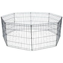 YML Animal Play Pen With Door 24" x 48" - 8 Panels Black
