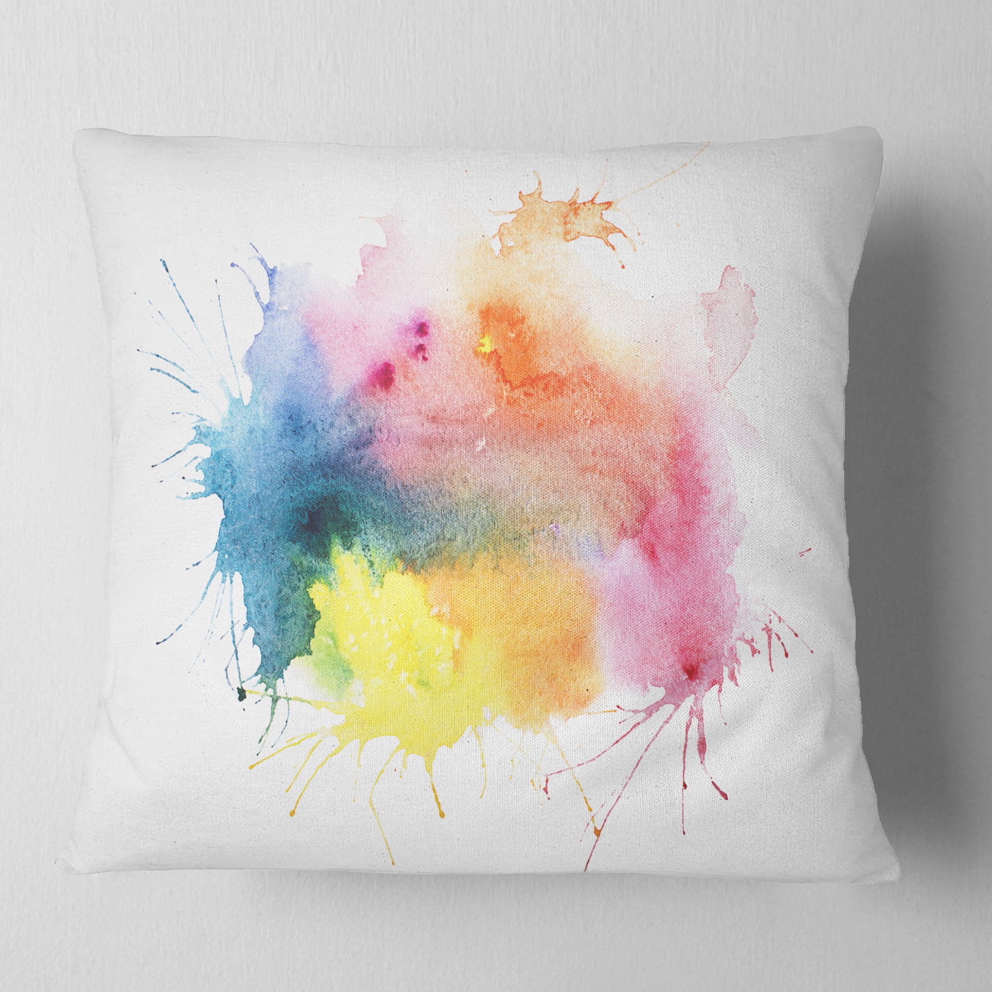 Designart Abstract Blots Aquarelle Art - Abstract Throw Pillow - 18x18