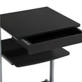 thumbnail image 5 of Alden Design Rolling Computer Desk with 2 Storage Shelves and Drawer, Black, 5 of 12