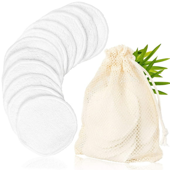 20 washable make-up removal pads made of bamboo made in Europe | Reusable cotton pads with cotton laundry bag | Reusable cotton pads | washable make-up removal pads