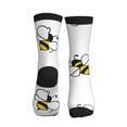 thumbnail image 3 of Crew Socks for Women Men, cartoon bee  Moisture Running Athletic Football Striped Socks Cushion Tube Socks, 3 of 7
