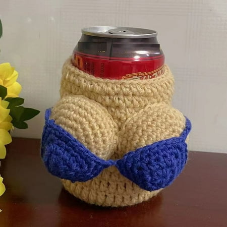 

TOPOINT Bottle Cozy Beer Covers Big Boobs Design Soft Knitted Bottle Decor Dress Sleeves Creative Novelty Party Supplies New