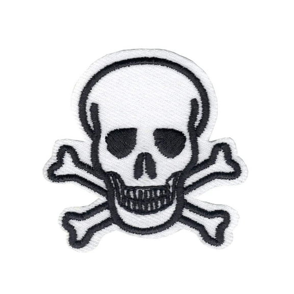 Skull and Crossbones Iron On Embroidered Patch