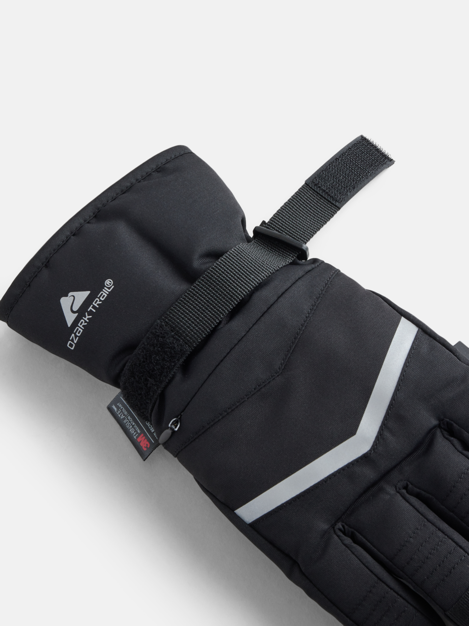 Ozark Trail Women's Chevron Tech Ski Gloves, Black Soot, Sizes S/M