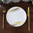 thumbnail image 6 of Balsa Circle 10 White Gold Round Disposable Salad Dinner Plastic Plates Metallic Prints Party Events Tableware Decorations, 6 of 8