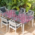 thumbnail image 2 of Vintage Middle Century Table Cloths for 5 Foot Rectangle Tables, Abstract Bohemia Style Aztec Pink Patio Waterproof Elastic Fitted Tablecloths, Washable Rectangular Table Cover for Camping, 2 of 8