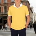 thumbnail image 2 of Boys Active Short Sleeve Polo Shirt Breathable Yellow Active Performance Tennis Shirts for School Uniform 5-6 Years, 2 of 6