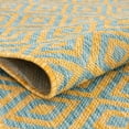 thumbnail image 5 of Rugs.com Jill Zarin Outdoor Collection Rug – 5' 3 x 8' Oval Yellow And Aqua Flatweave Rug Perfect For Living Rooms, Large Dining Rooms, Open Floorplans, 5 of 9
