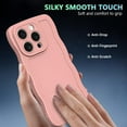 thumbnail image 6 of Case for iPhone 15 Pro Max Case,Wave Curly Frame Design,Soft Flexible TPU,Cute Wavy Solid Color Aesthetic Flashion Phone Case Shockproof Protective Case Cover 6.7" - Pink, 6 of 15