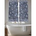 thumbnail image 6 of Navy Blue Floral Sheer Curtains 72 Inches Long 2 Panels Set, Window Sheer Curtains for Living Room/Bedroom, Ethnic Tribe Abstract Art Flowers Light Filtering Rod Pocket Curtain 52''x72''x2, 6 of 8