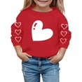 thumbnail image 4 of KHONTS Valentine's Day Sweatshirt for Kids Causal Heart Printed Graphic Long Sleeve Tops Boys Girls Crewneck Shirts,Size 2-9 Years 06-Watermelon Red 140, 4 of 4