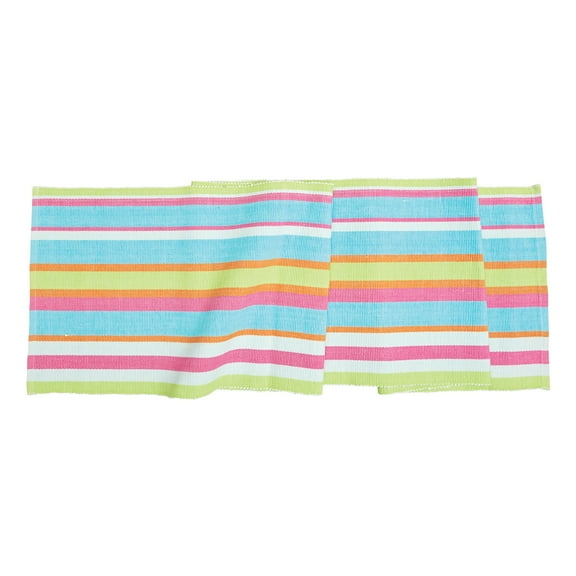 Key Lime Stripe 100% Cotton Decorative Table Runner 13" x 72"