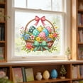 thumbnail image 3 of PLPPYFS Easter Static Window Clings Decorations - Colorful Easter Egg Floral Basket Stickers, Waterproof Reusable Easter Party Favors for Home School Office Easter Party Supplies, 3 of 7
