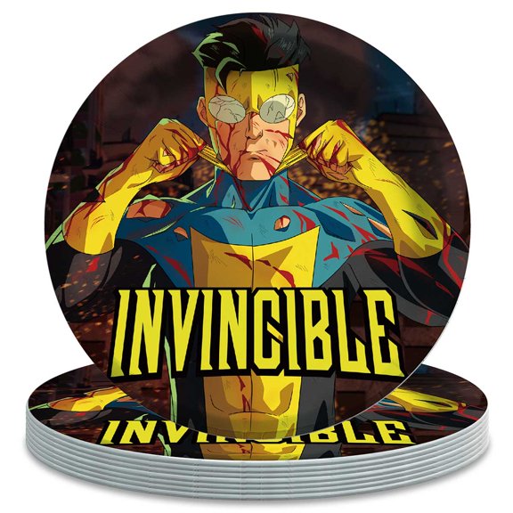 Invincible Paper Plates Birthday Decorations Party Supplies Tableware Disposable Dinnerware