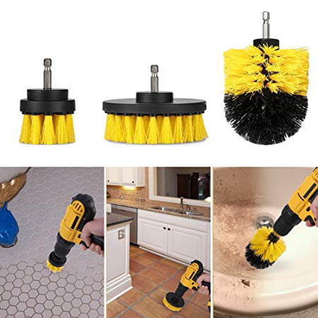 All Purpose Drill Brush Attachment Set .3 Different types of brushes .Easy fit for any drill .Cleans almost all surfaces .scrub your floor, toilet,